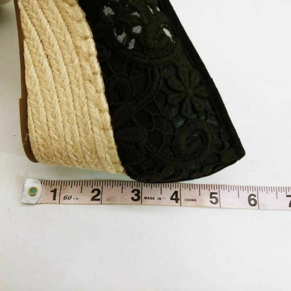 Lands End Womens Espadrille Shoes Black Floral 9.5 - Picture 7 of 9